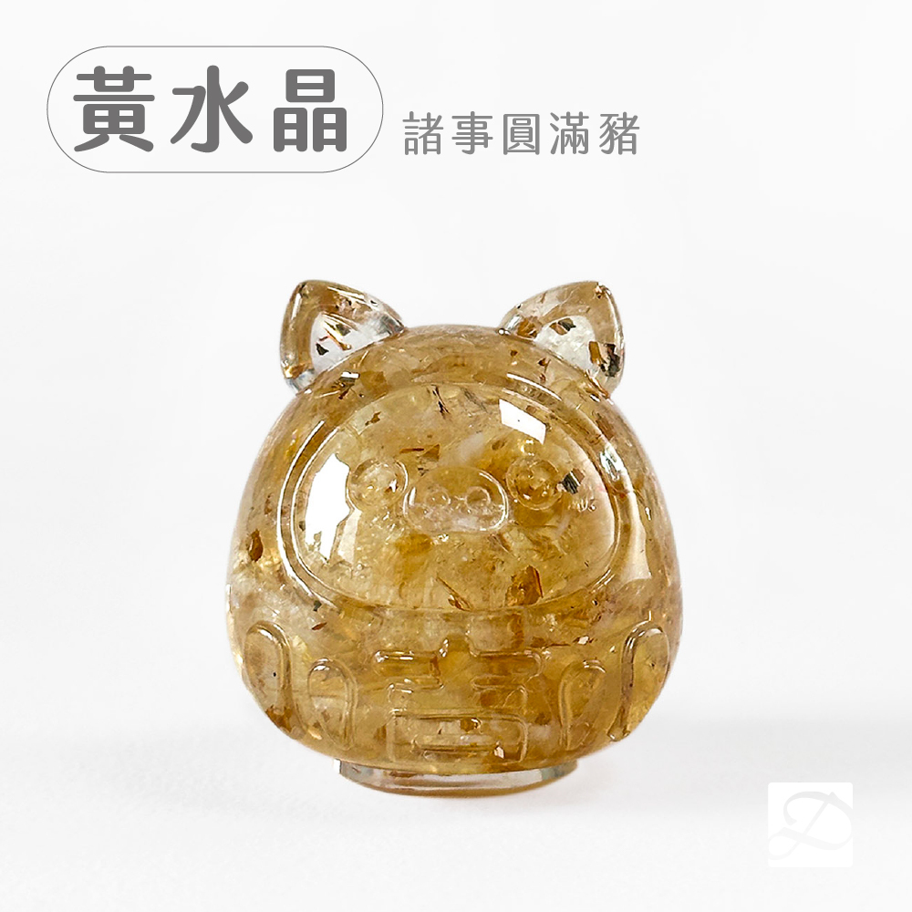 彤恩時尚_水晶達摩公仔_黃水晶-豬-100