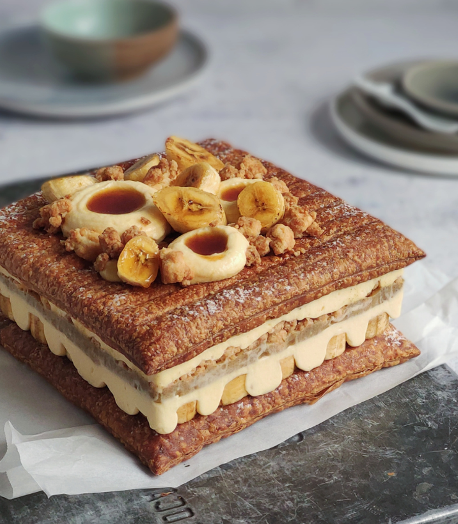 Feast by Justina Yong | BANANA CRUMBLE MILLE FEUILLE