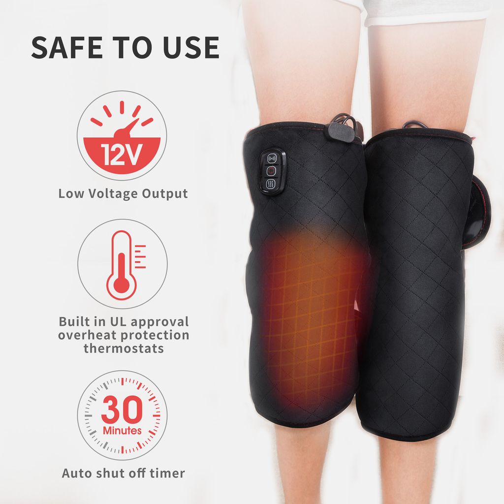 1pair Heated Knee Brace Wrap With Vibrative Massage And