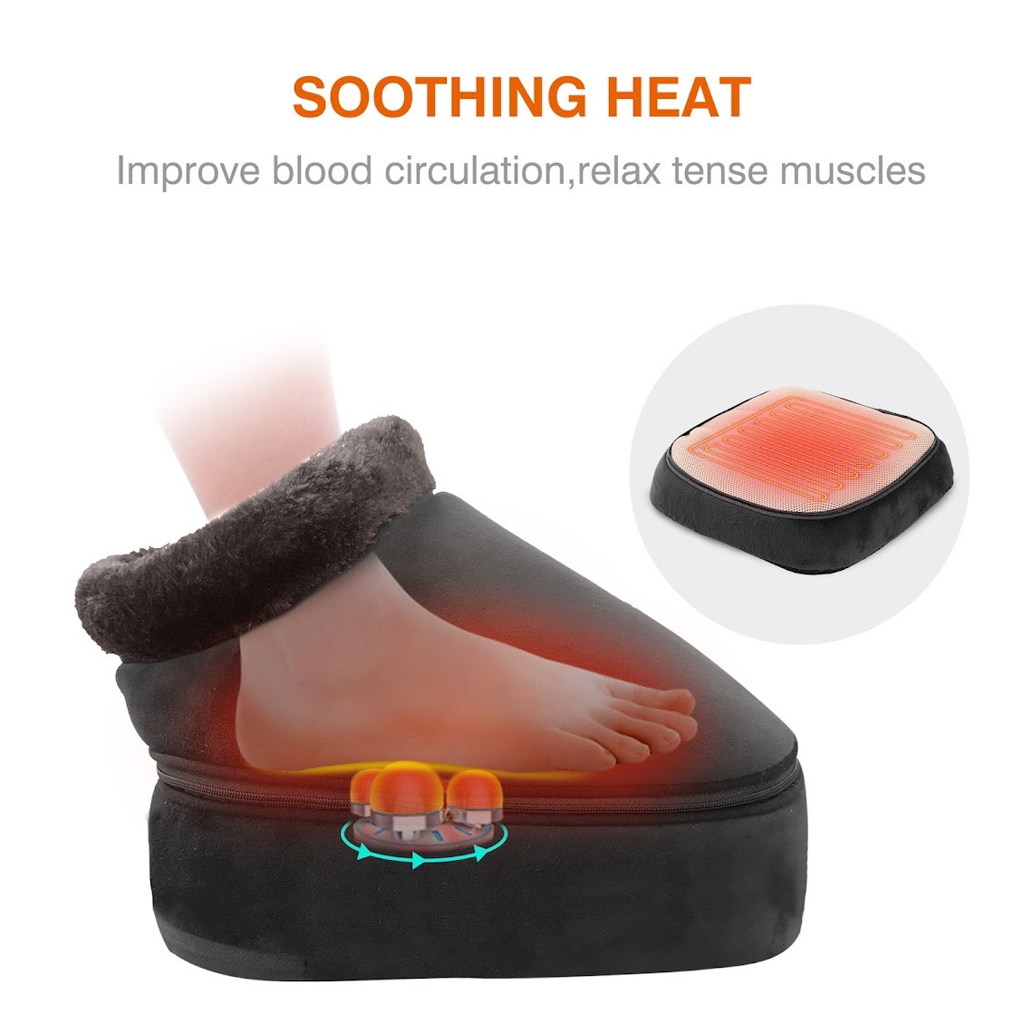 Snailax SL-522S Shiatsu 2-in-1 Kneading Feet & Back Massager