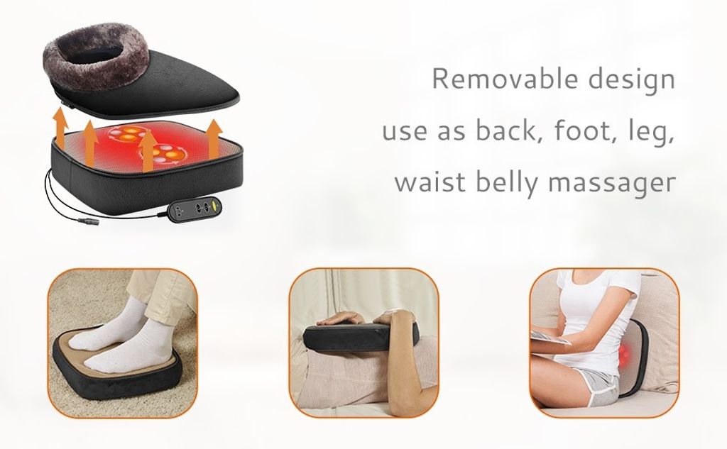 Snailax 2-in-1 Kneading Shiatsu Foot Warmer & Back Massager SL-522S, 1 -  Ralphs
