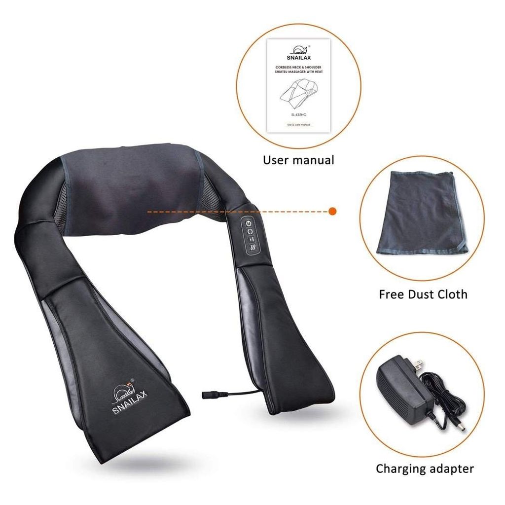 Snailax Heated Neck and Shoulder Massager, Electric Heating Pad
