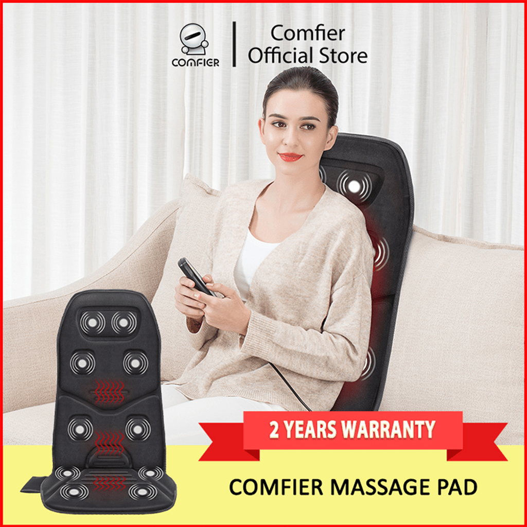 Massage Seat Cushion Back Massager w/ Heat & 6 Vibration Motors