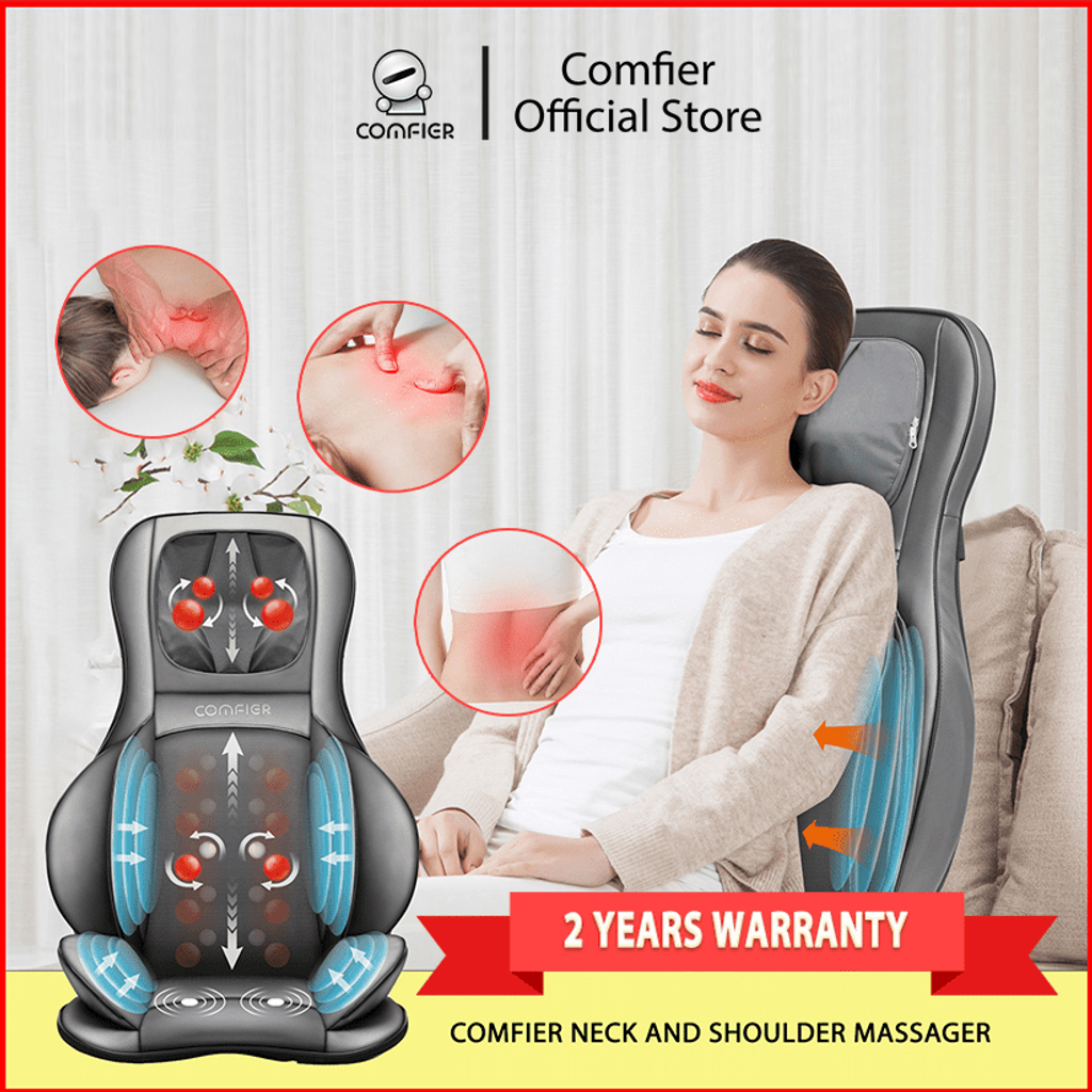 CF-2206 Massage Seat Cushion, Car Seat with Heat - 10 Vibration Motors, Free Car Adaptor, SG Local Ready Stock, 2 Years Warranty