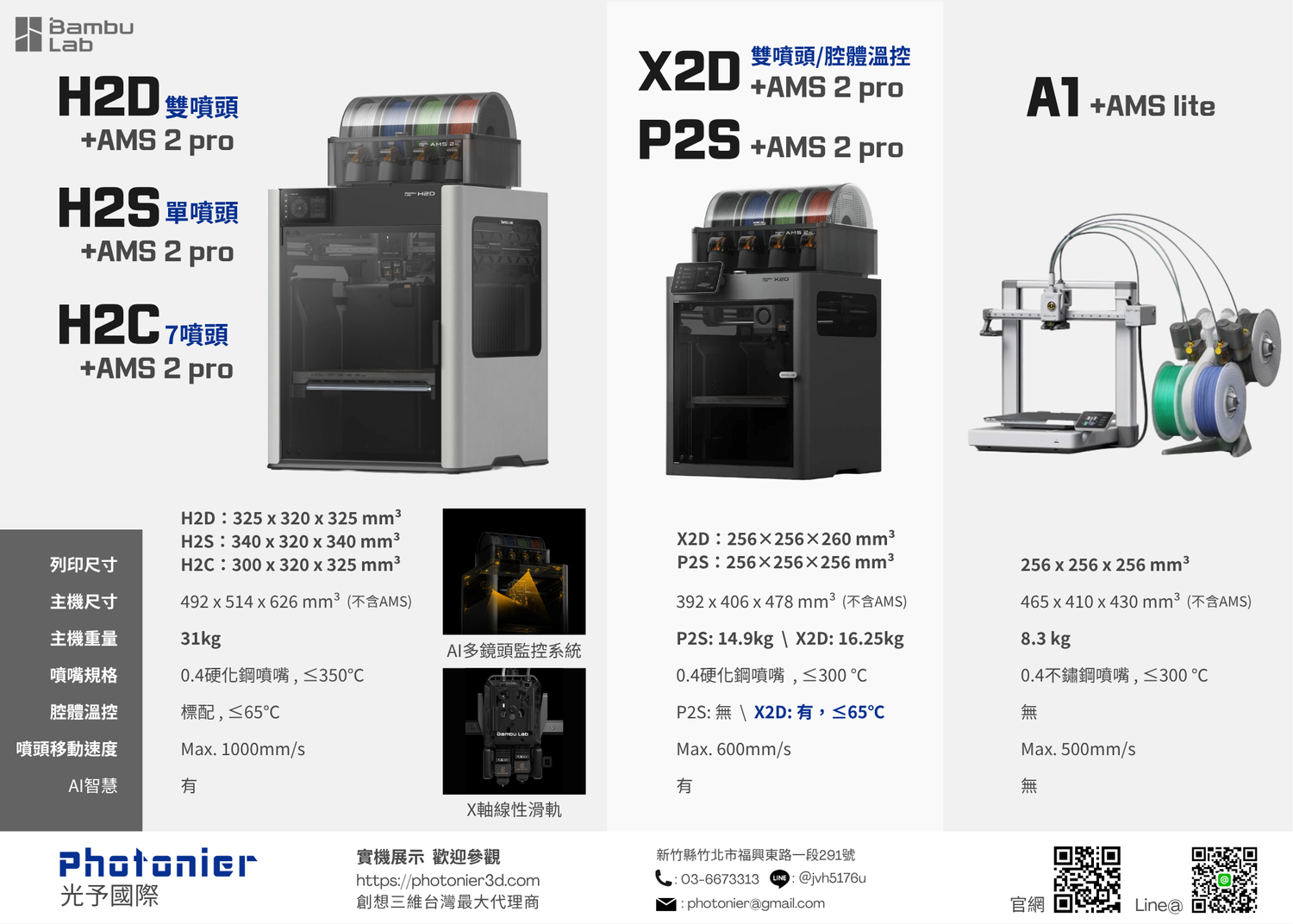 光予國際 Photonier 3D列印機 雷射雕刻打標機 超音波清洗機 銷售 (拓竹及創想三維) | 