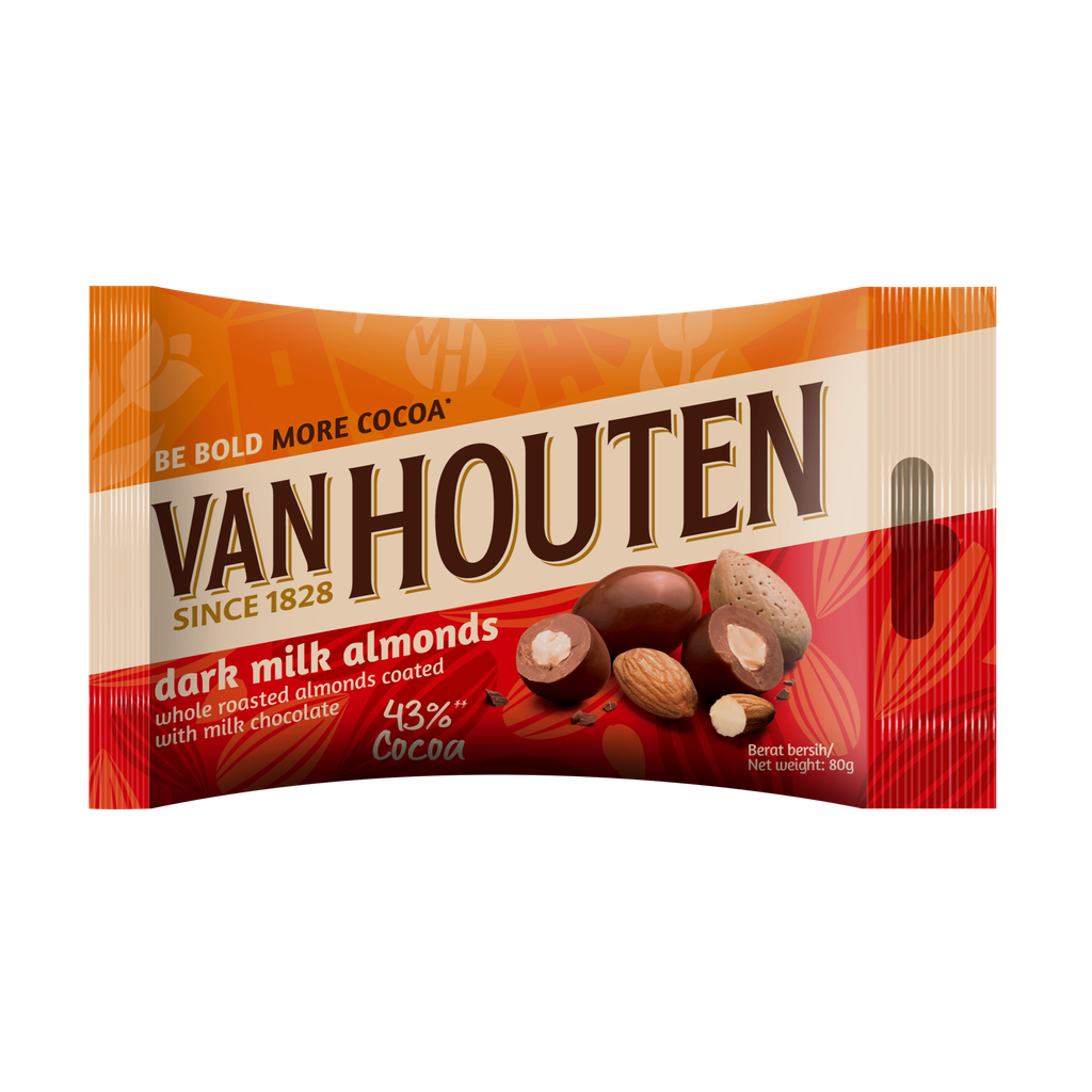 Van Houten dragees dark milk almonds 80g