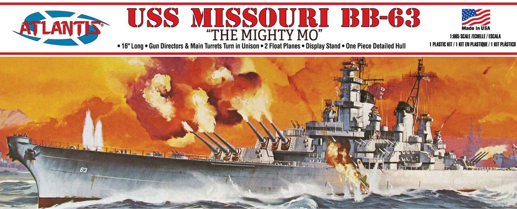 ATLANTIS MODELS - M3000 USS Missouri (BB-63) The Mighty Mo