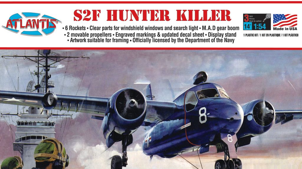 ATLANTIS MODELS - AMCA145 - Grumman S2F Hunter Killer - Box Top Hi-Res