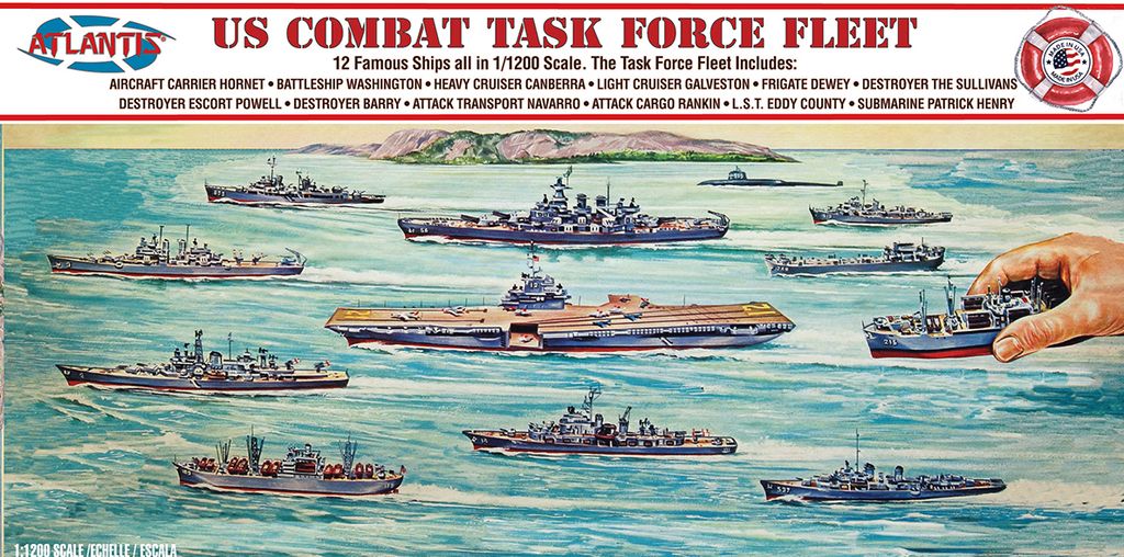 ATLANTIS MODELS - AMCR6300 US Navy Task Force Set 12 Different Ships final