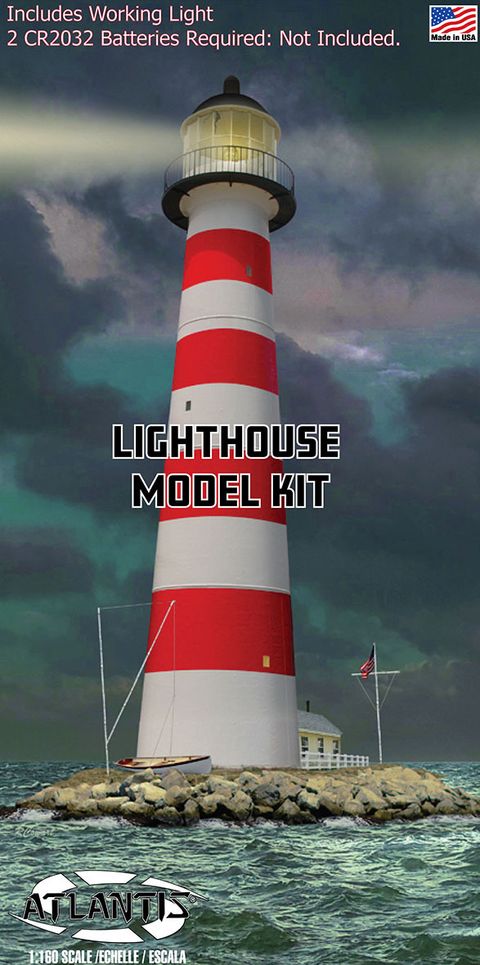 ATLANTIS MODELS - AMCL70779 Lighthouse with Light and Diorama Base