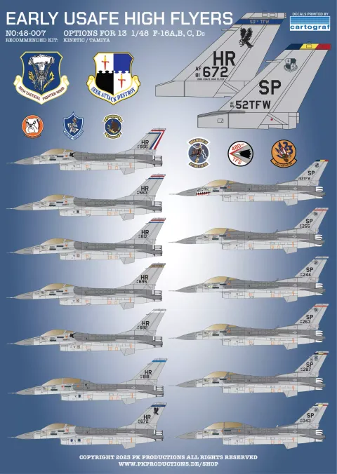 PK Decals 1/48 48-007 Early USAFE HIGH FLYERS for Kinetic PK Decals 1/48 48-007 Early USAFE HIGH FLYERS for Kinetic