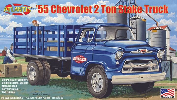 AMCH1401 1955 Chevy Stake Truck with Glass boxart
