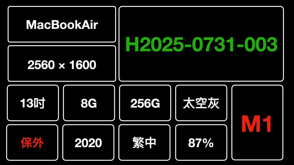 C1、H2025-0731-003筆電_編號&規格_保外