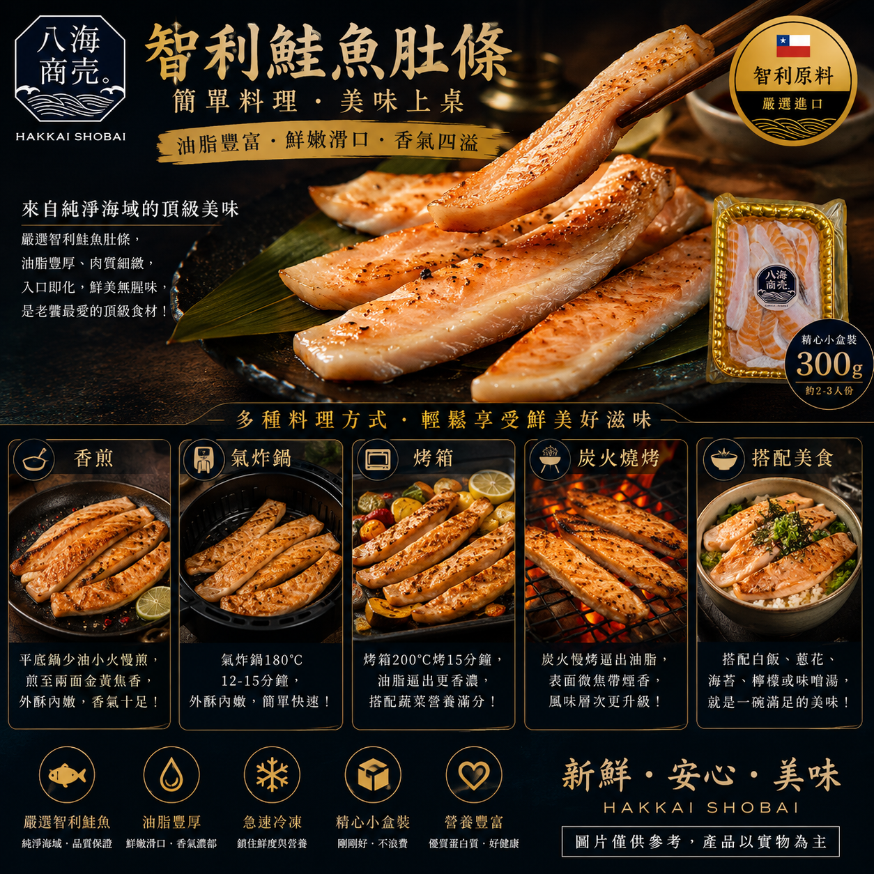 智利鮭魚肚條熟加警語
