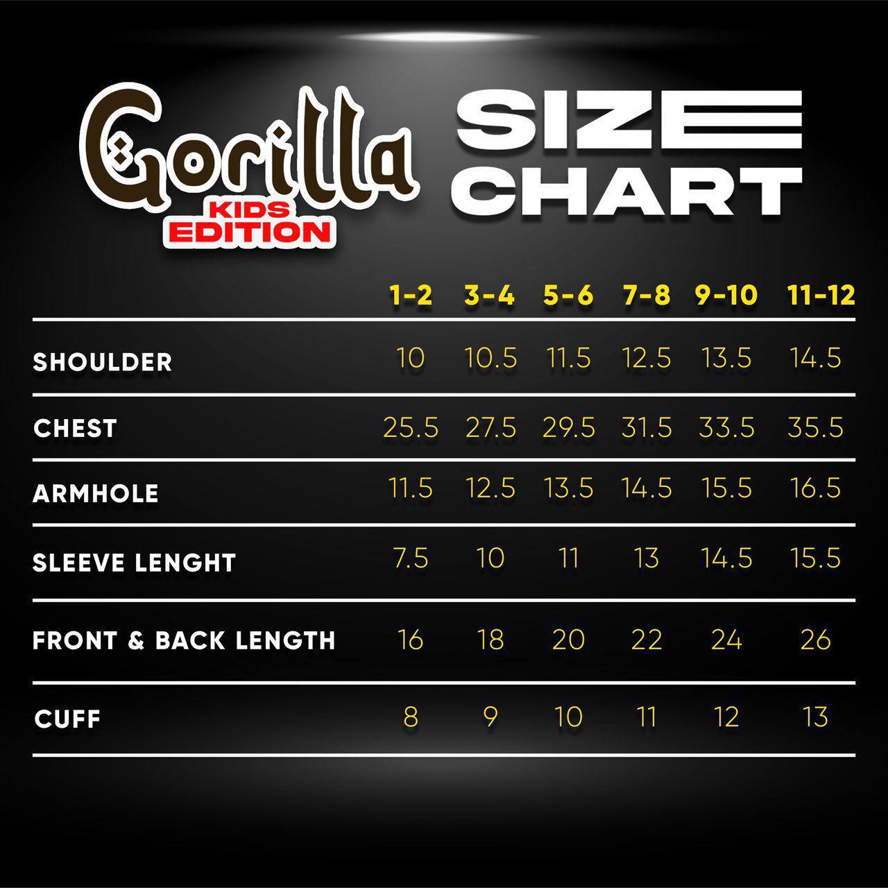 Size Chart Kids