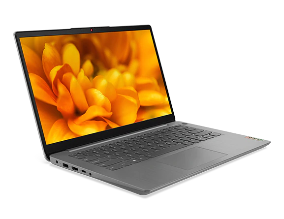 08_Ideapad_3i_14inch_Hero_Tilted_Right_Arctic_Grey_lid_open_screen_on