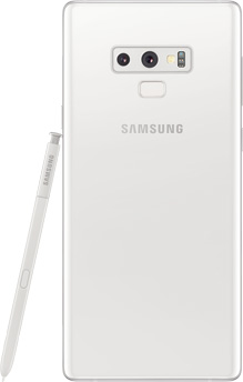 Galaxy Note9 in each color seen from the rear, with matching S Pen leaning against the left side