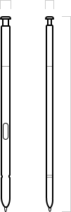 Illustration of S Pen from the front and the right
