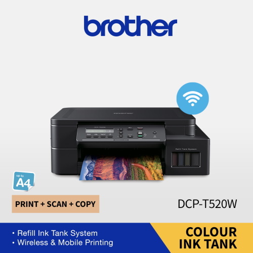 BROTHER DCP-T520W Ink Tank Printer (Color, Wifi, Print, Scan, Copy) – Aio  Mall 2u