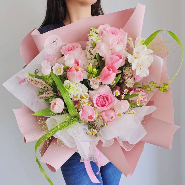 My Florist Diary | Our Collections - Pink Tulip Rose Bouquet