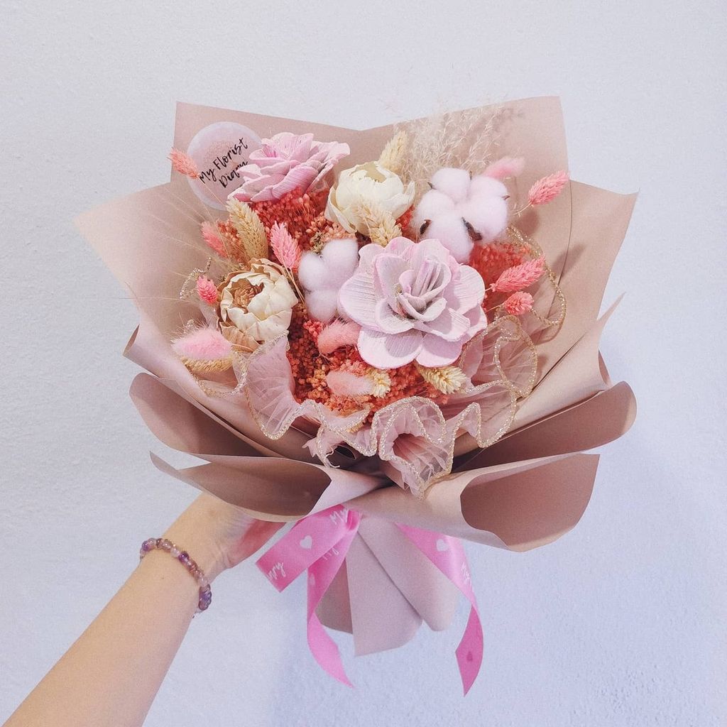 Pink Preserved Flower Bouquet.jpg