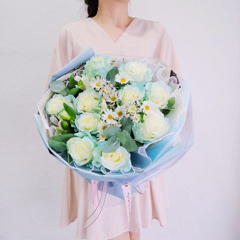 White Sky Roses Round Bouquet.jpg