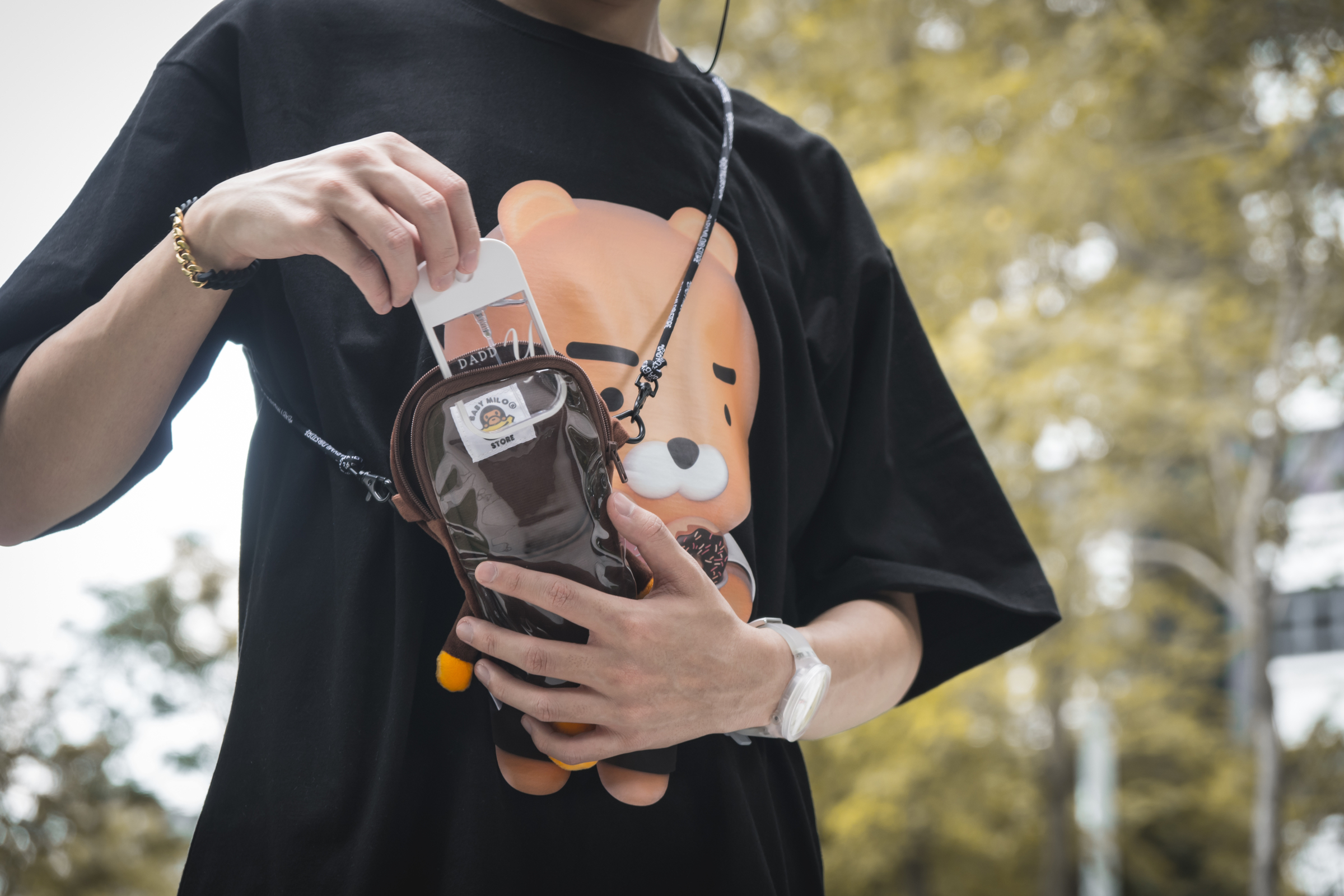 Daddy & Baby BABY MILO Plush Doll Crossbody Sling Shoulder Bag Daddy & Baby BABY MILO Plush Doll Crossbody Sling Shoulder Bag