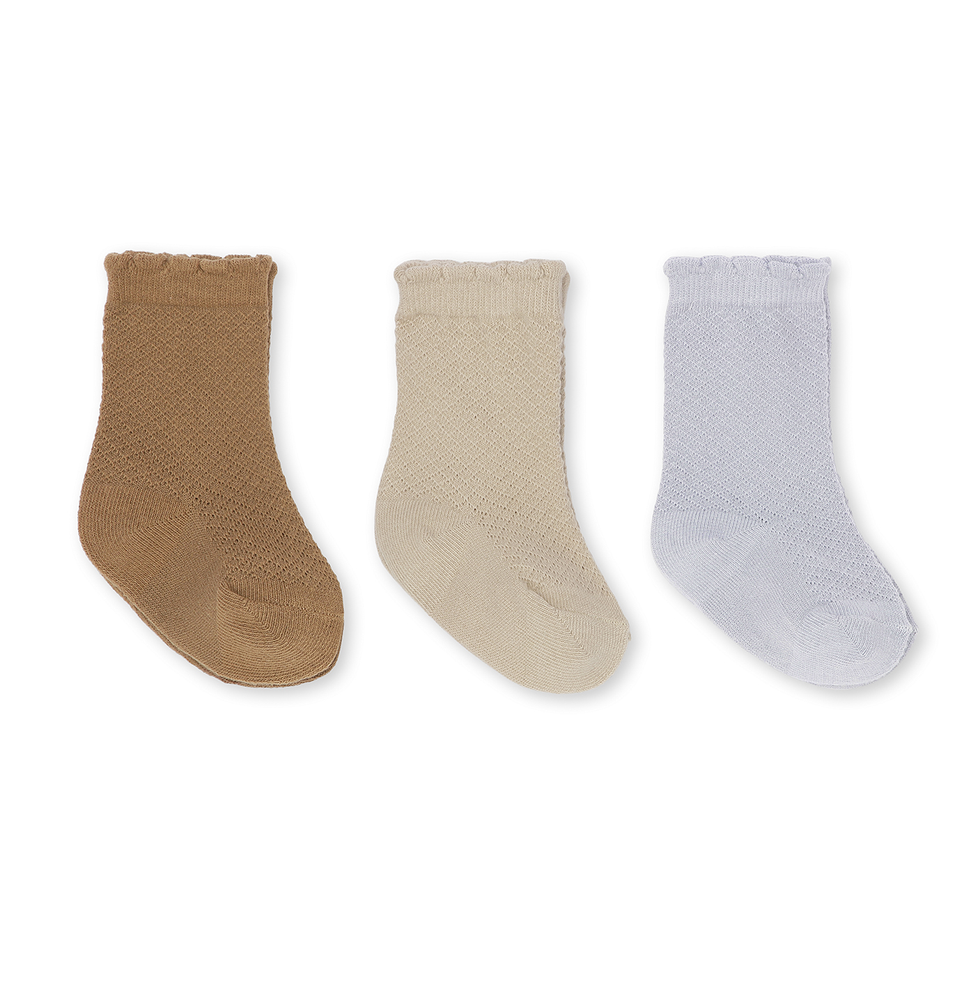 KS3763 - 3 PACK POINTELLE SOCKS - TIGERS EYE-SAND-PEARL BLUE - Main