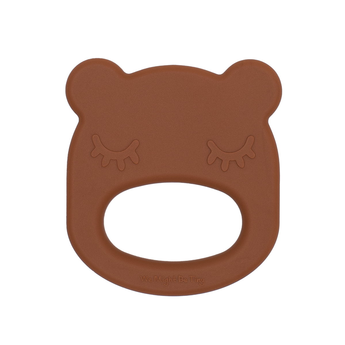 silicone-teething-toy-bear-chocolate-brown-front