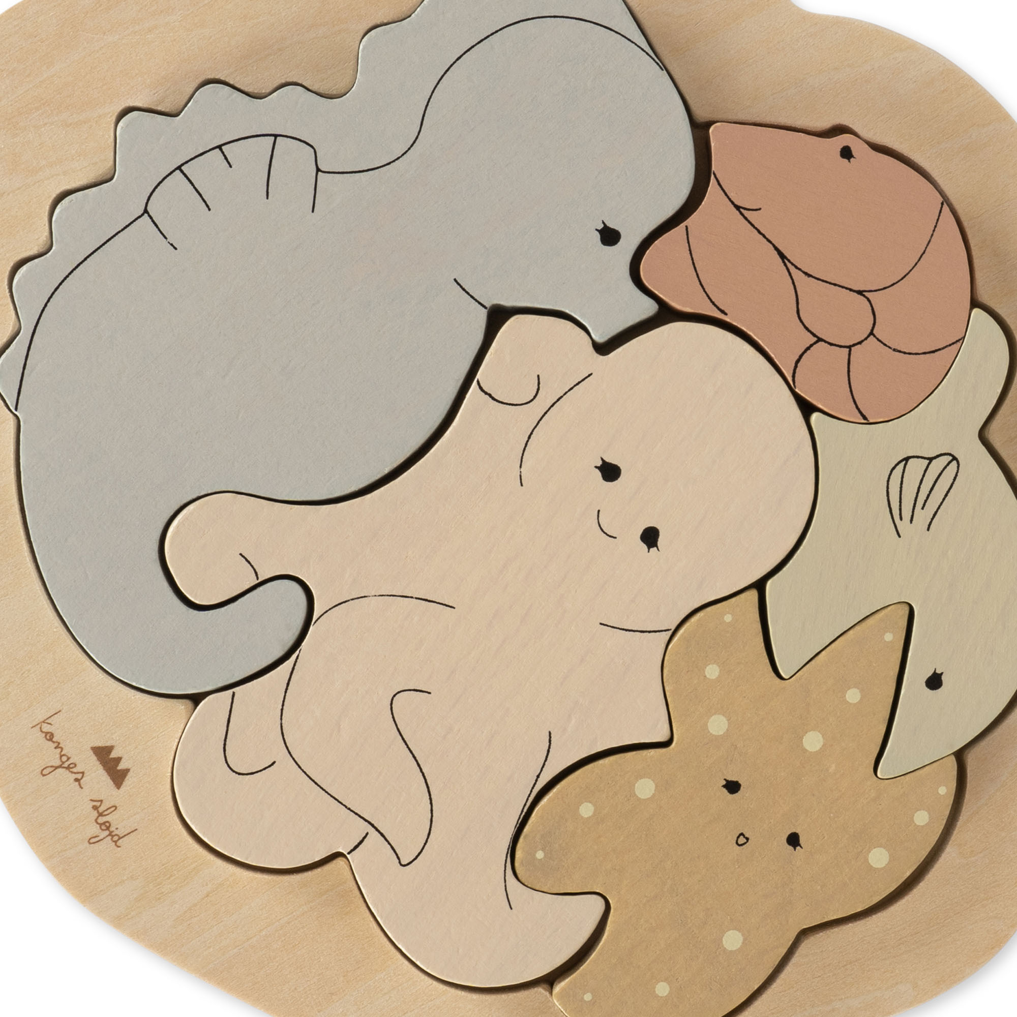 KS4056 - SEA ANIMALS WOOD CLAM PUZZLE - MULTI - Extra 3