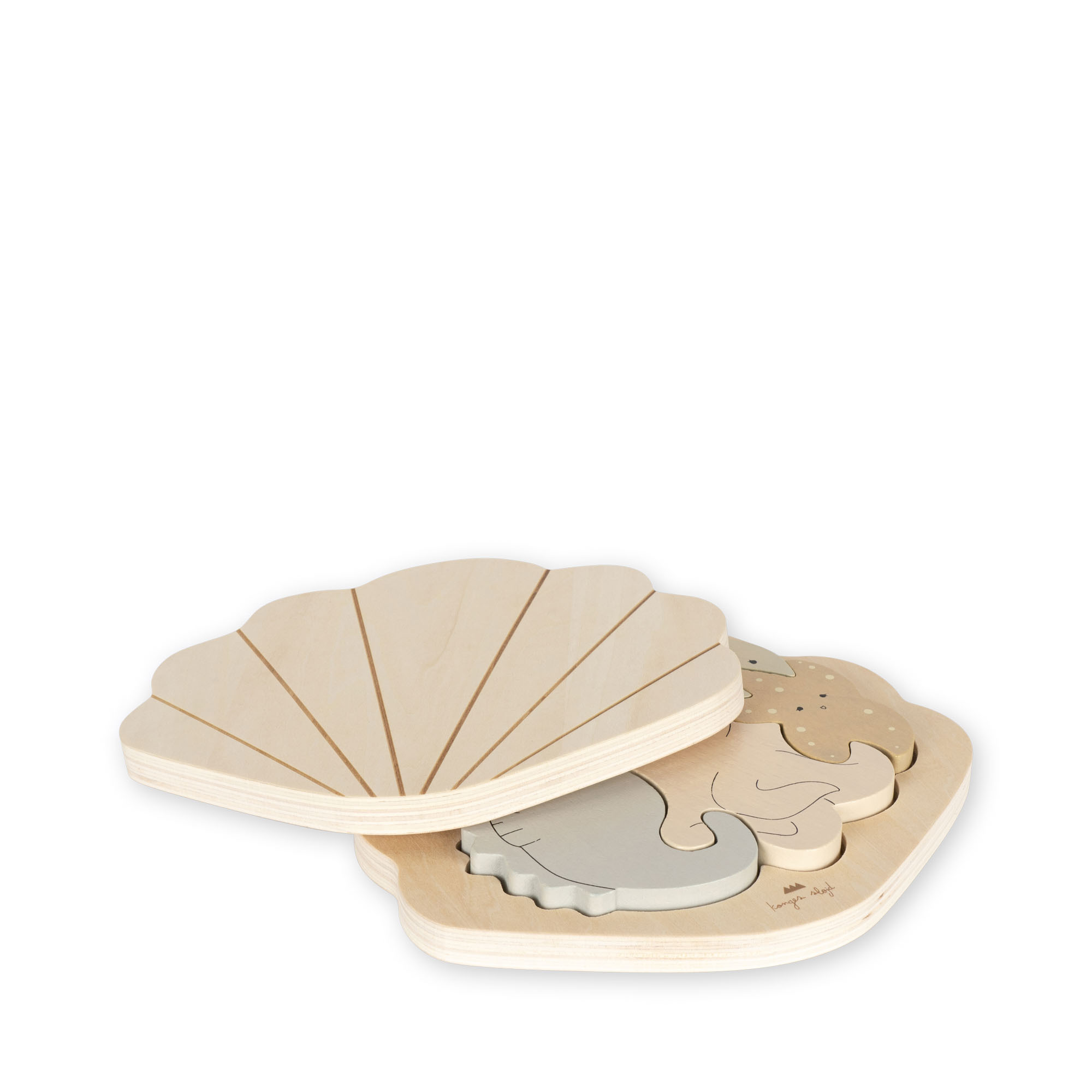 KS4056 - SEA ANIMALS WOOD CLAM PUZZLE - MULTI - Extra 2