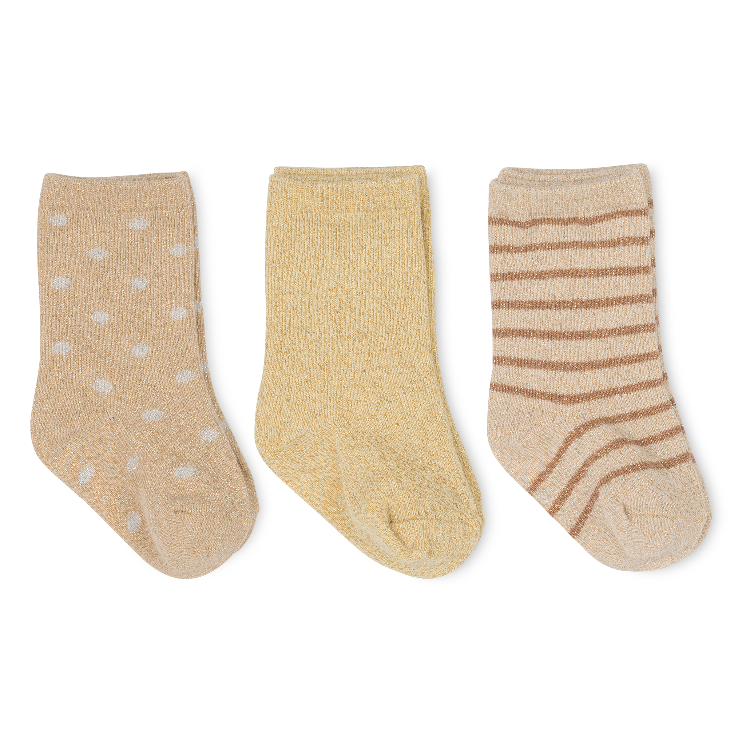 KS2371 - 3 PACK LUREX SOCKS - MACAROON-GOLDEN HAZE-DOT - Extra 0