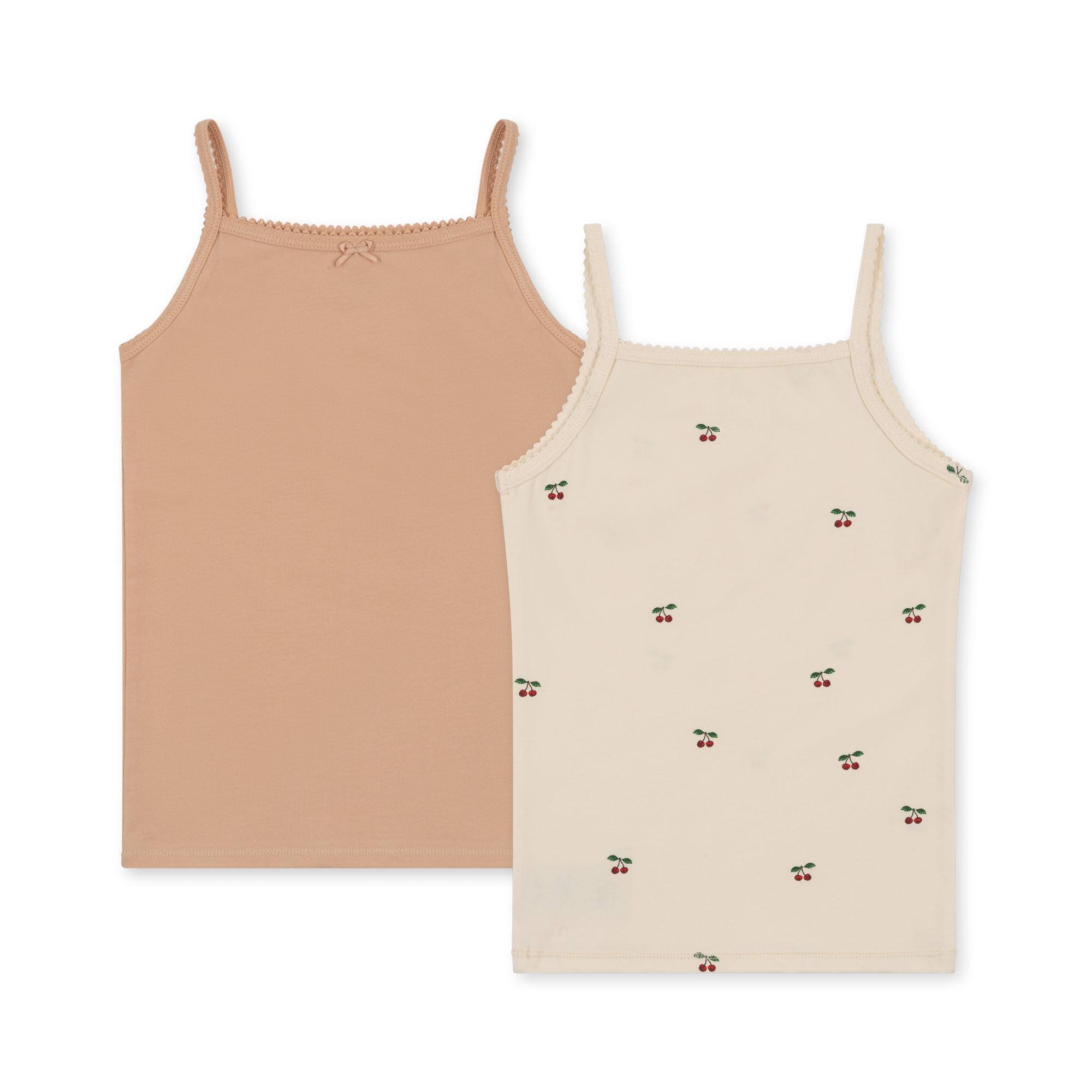 KS4637 - BASIC 2 PACK STRAP TOP GOTS - CHERRY- TOASTED ALMOND - Main