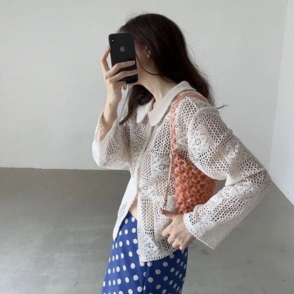 正韓復古鏤空襯衫上衣 $795 (1)