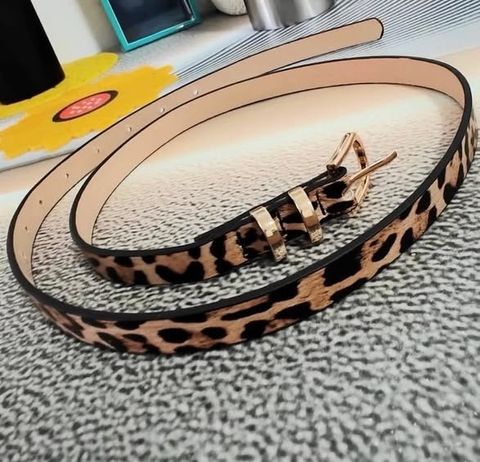 正韓豹紋細款皮帶 $280 (1)