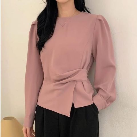 正韓後綁帶收腰雪紡上衣 $1080 (3)