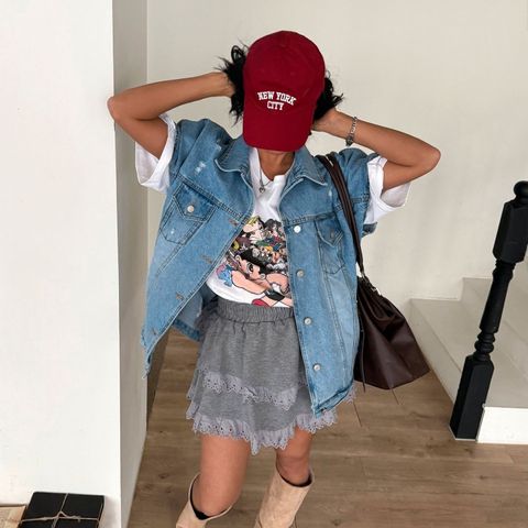 正韓修飾寬袖牛仔寬鬆背心外套-148 (5)