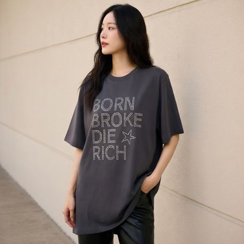 正韓水洗絲棉質英字短袖上衣｜$980 (4)