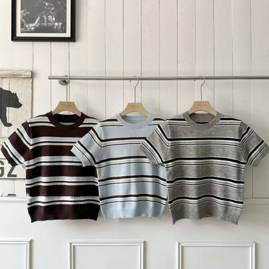 正韓條紋修身上衣 $590 (4)