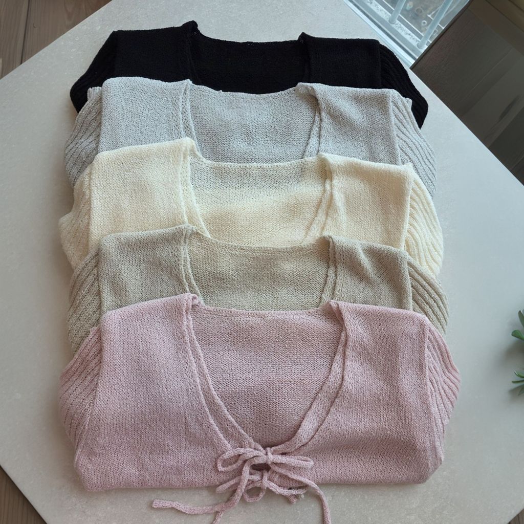 正韓雙層蝴蝶結綁帶罩衫上衣｜$795 (4)