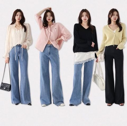 正韓微落地感靴型牛仔褲 $1180 (1)