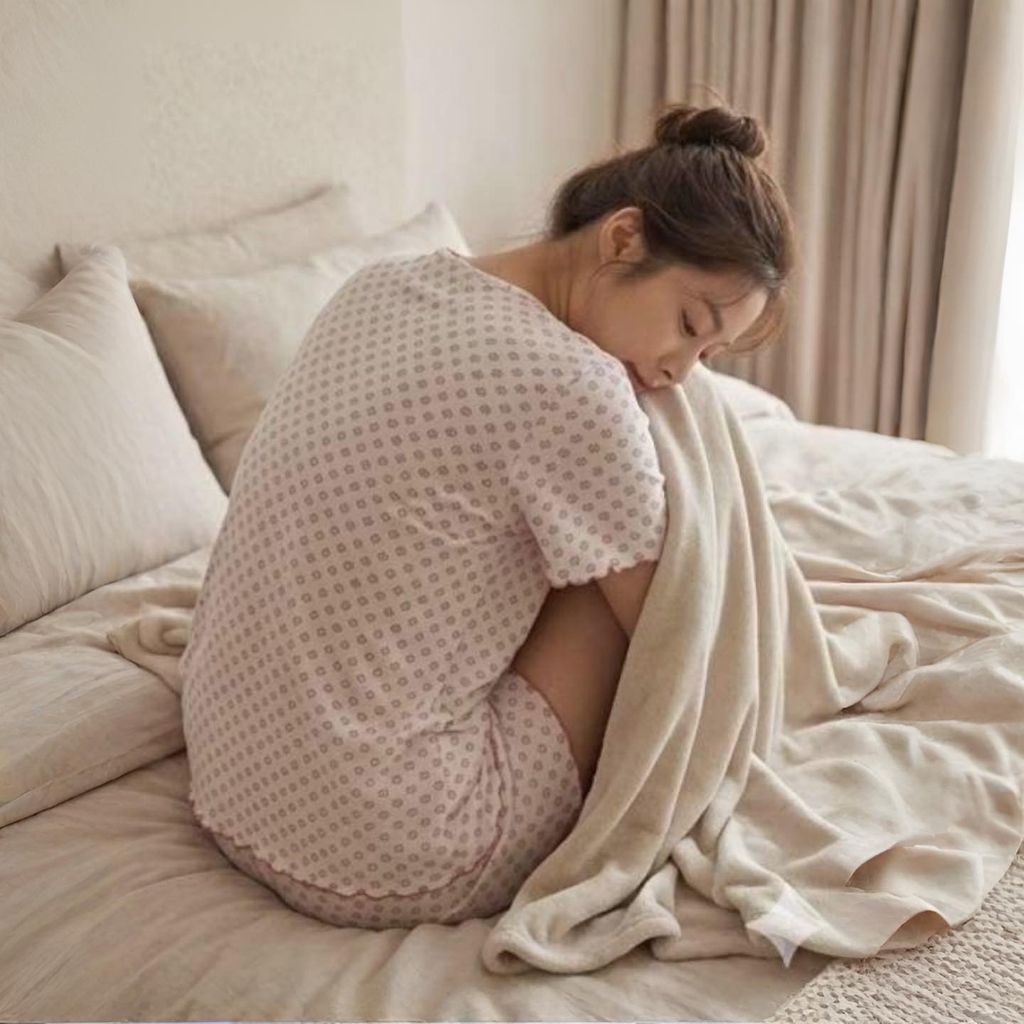 正韓配色木耳滾邊點點居家服睡衣套裝-148 (1)