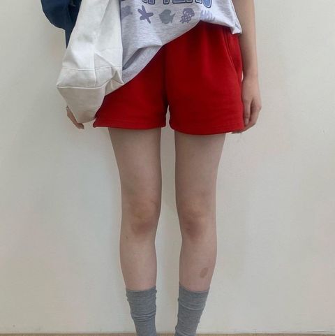 正韓腰彈素棉休閒短褲｜$590 (4)