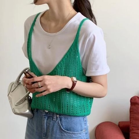 正韓肩帶針織背心 $590 (1)