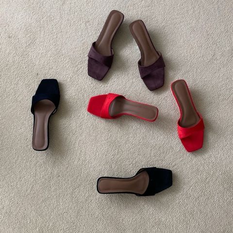 正韓麂皮楔型跟穆勒涼鞋-148 (2)