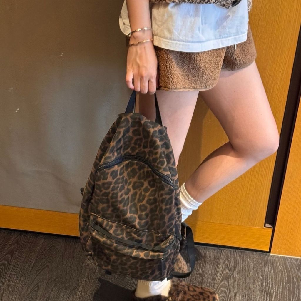 正韓豹紋尼龍日常背包｜$980 (4)