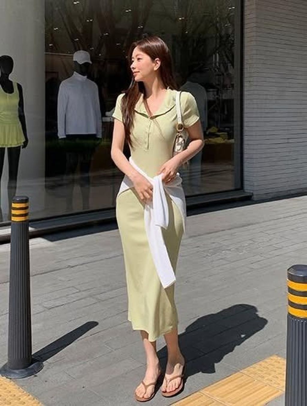 正韓小翻領顯瘦針織洋裝-118 (1)