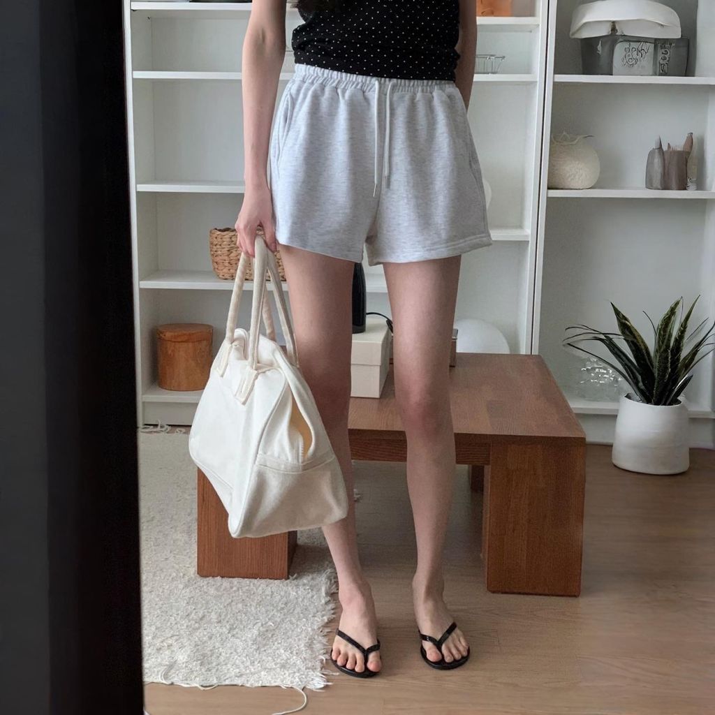 正韓休閒鬆緊棉質短褲｜$690 (1)