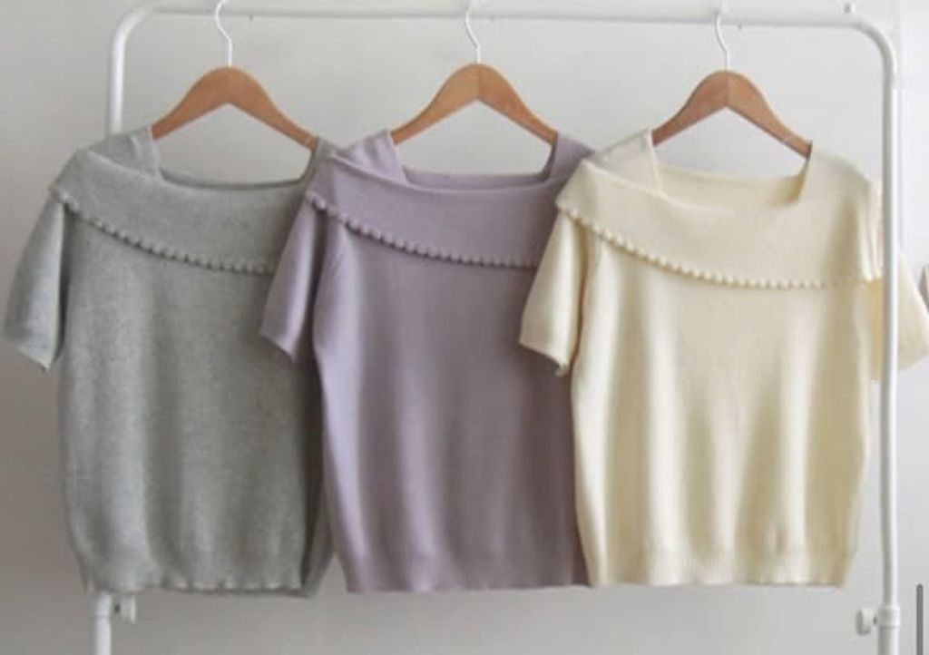 不對稱衣領甜美上衣-118 (4)