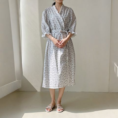 正韓棉質輕柔睡袍長袍-128 (5)